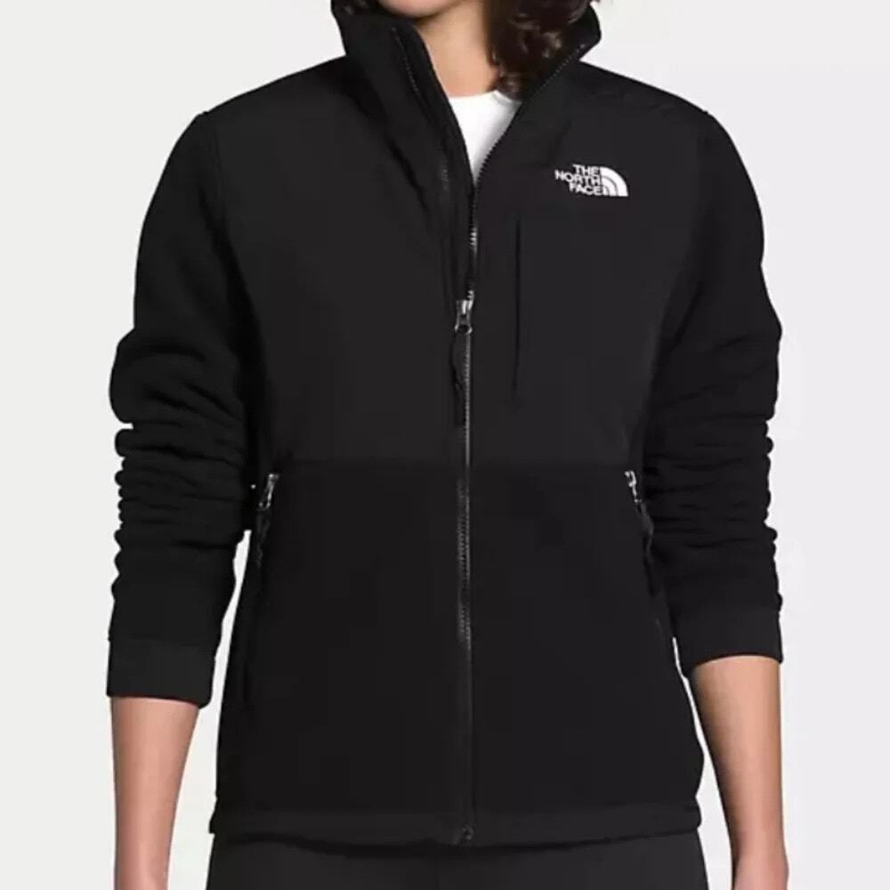 The North Face Women's Denali Black Fleece Full Zip Jacket Size L Pockets Coat